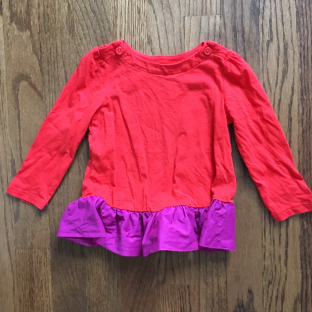 3FOR$10 BABY GAP Red Purple Peplum Top 12-18mos